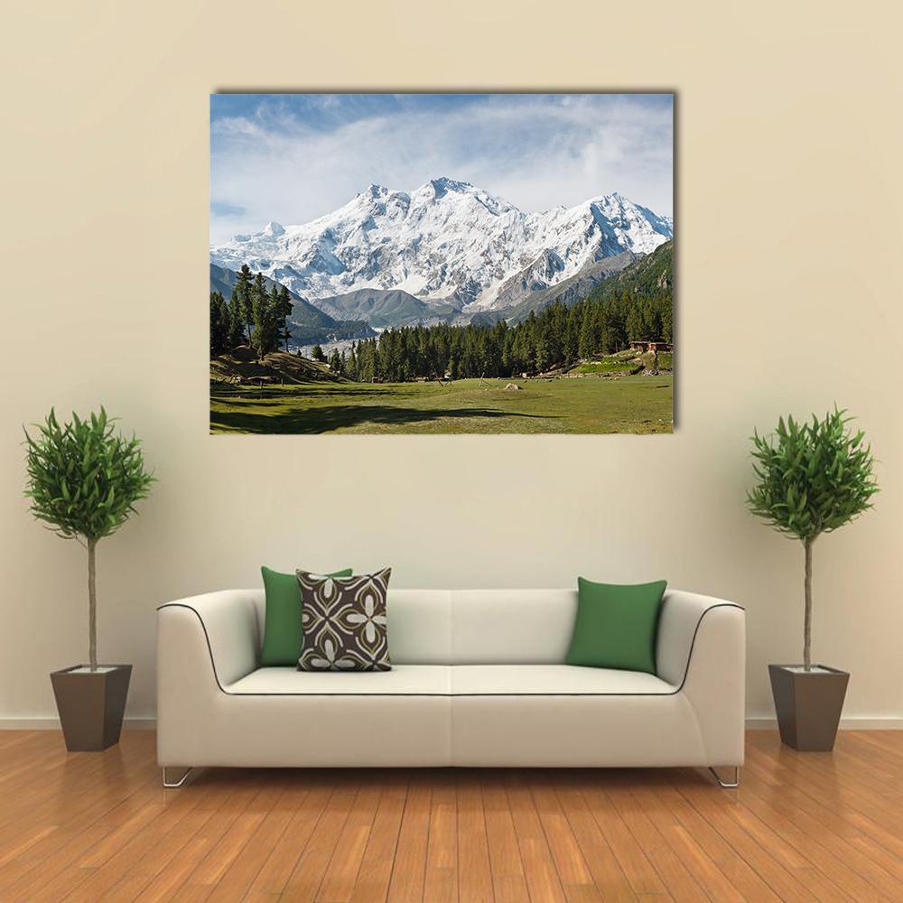 Nanga Parbat Mountain Canvas Wall Art-1 Piece-Gallery Wrap-48" x 32"-Tiaracle