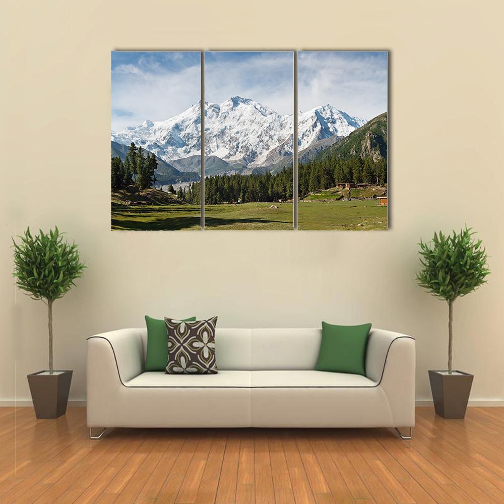 Nanga Parbat Mountain Canvas Wall Art-3 Horizontal-Gallery Wrap-37" x 24"-Tiaracle