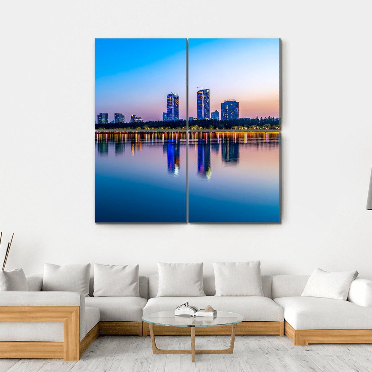 Nanjing Xuanwu Lake Canvas Wall Art-4 Square-Gallery Wrap-17" x 17"-Tiaracle