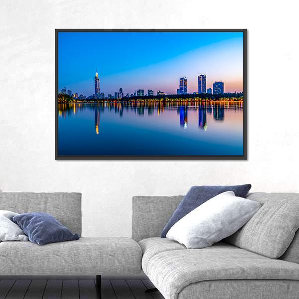 Nanjing Xuanwu Lake Canvas Wall Art-3 Horizontal-Gallery Wrap-25" x 16"-Tiaracle