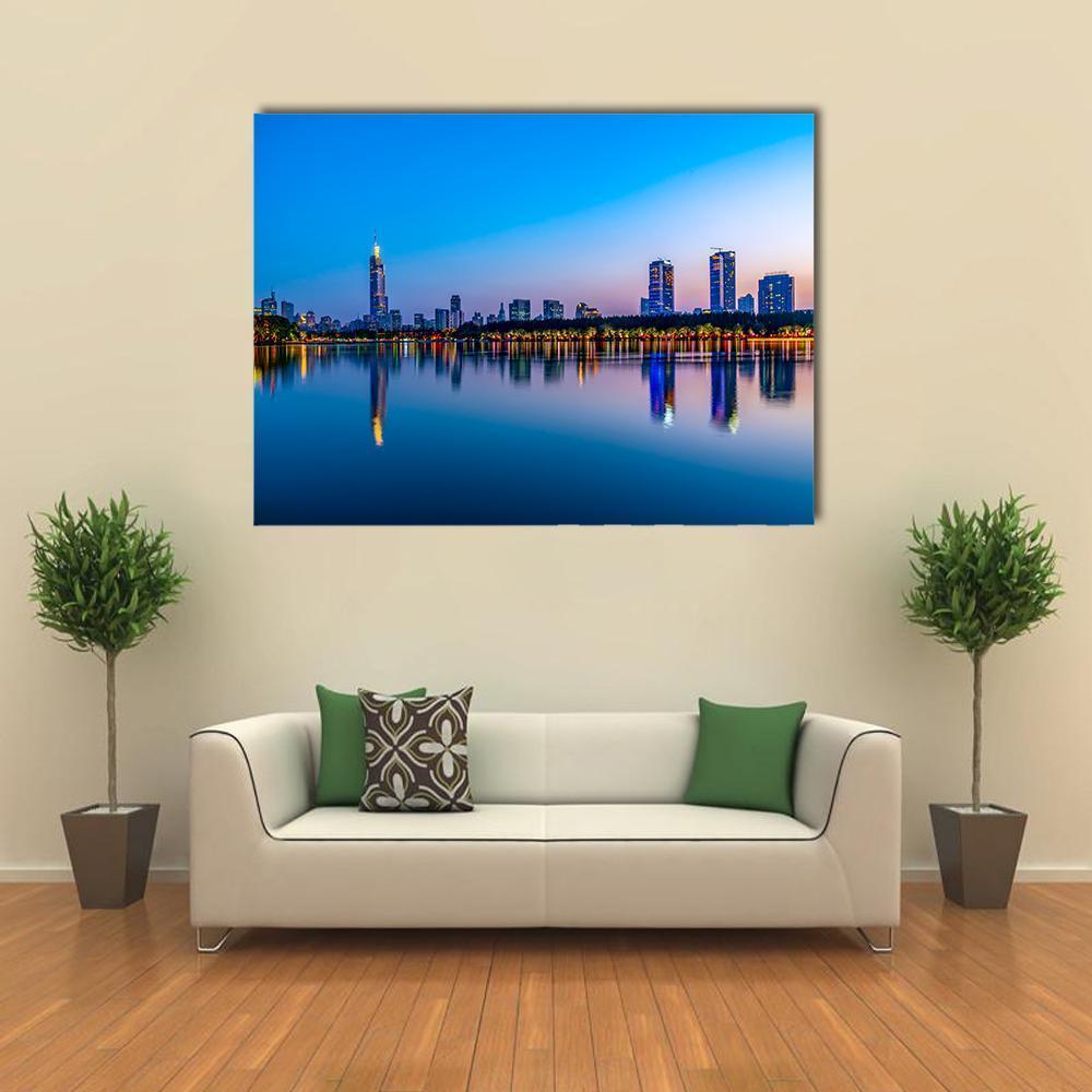 Nanjing Xuanwu Lake Canvas Wall Art-1 Piece-Gallery Wrap-48" x 32"-Tiaracle