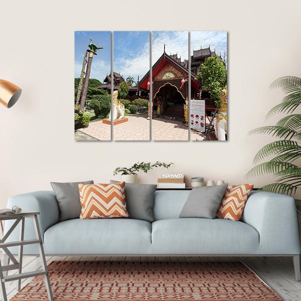 Nantaram Temple Thailand Canvas Wall Art-4 Horizontal-Gallery Wrap-34" x 24"-Tiaracle