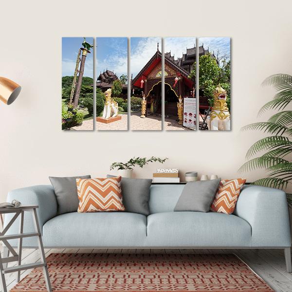 Nantaram Temple Thailand Canvas Wall Art-5 Horizontal-Gallery Wrap-22" x 12"-Tiaracle