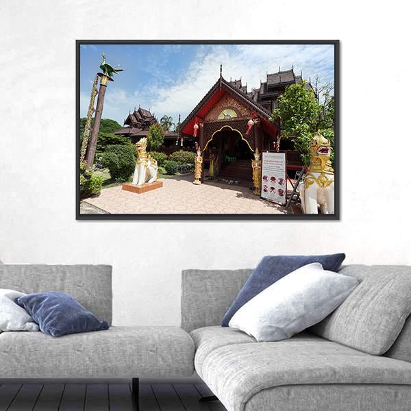Nantaram Temple Thailand Canvas Wall Art-3 Horizontal-Gallery Wrap-25" x 16"-Tiaracle