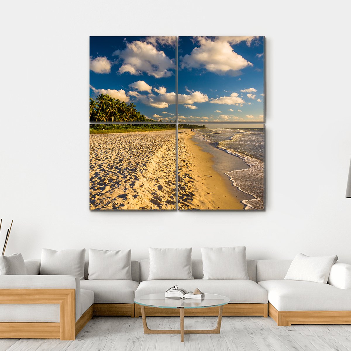Naples Beach Florida Canvas Wall Art-4 Square-Gallery Wrap-17" x 17"-Tiaracle