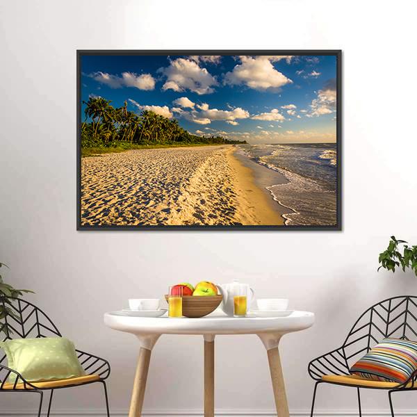 Naples Beach Florida Canvas Wall Art-1 Piece-Floating Frame-24" x 16"-Tiaracle