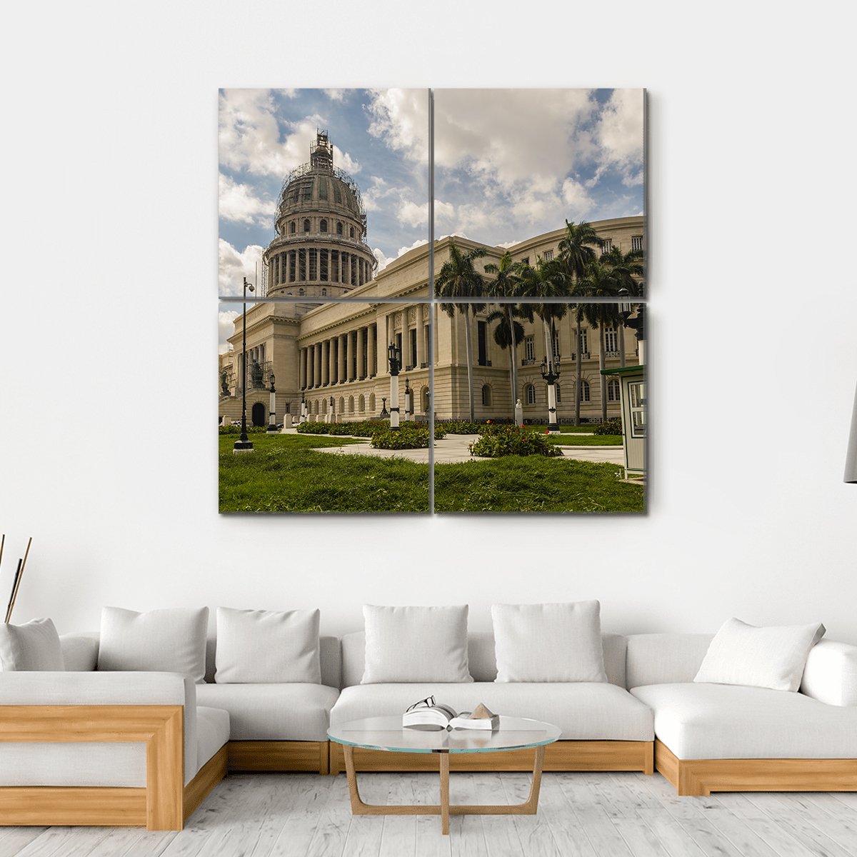 National Capitol In Havana Canvas Wall Art-4 Square-Gallery Wrap-17&quot; x 17&quot;-Tiaracle