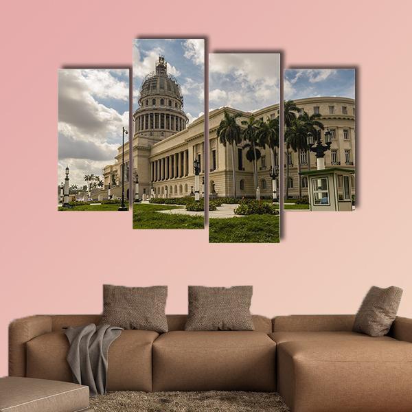National Capitol In Havana Canvas Wall Art-4 Pop-Gallery Wrap-50&quot; x 32&quot;-Tiaracle
