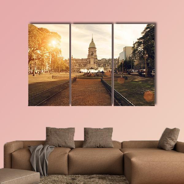 National Congress In Buenos Aires Canvas Wall Art-3 Horizontal-Gallery Wrap-25" x 16"-Tiaracle