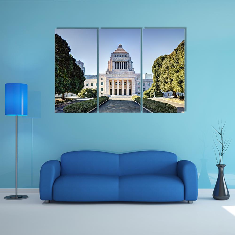 National Diet House Japan Canvas Wall Art-3 Horizontal-Gallery Wrap-37" x 24"-Tiaracle