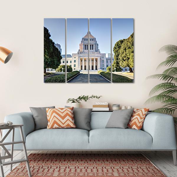 National Diet House Japan Canvas Wall Art-4 Horizontal-Gallery Wrap-34" x 24"-Tiaracle
