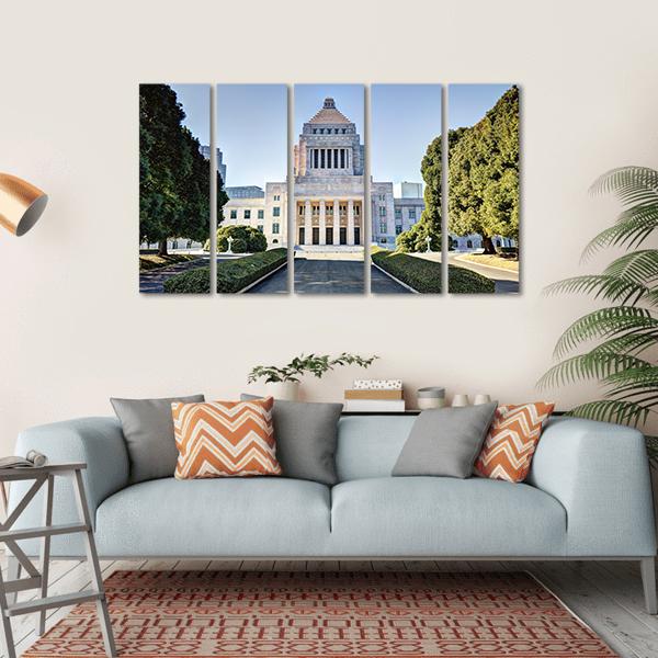 National Diet House Japan Canvas Wall Art-5 Horizontal-Gallery Wrap-22" x 12"-Tiaracle
