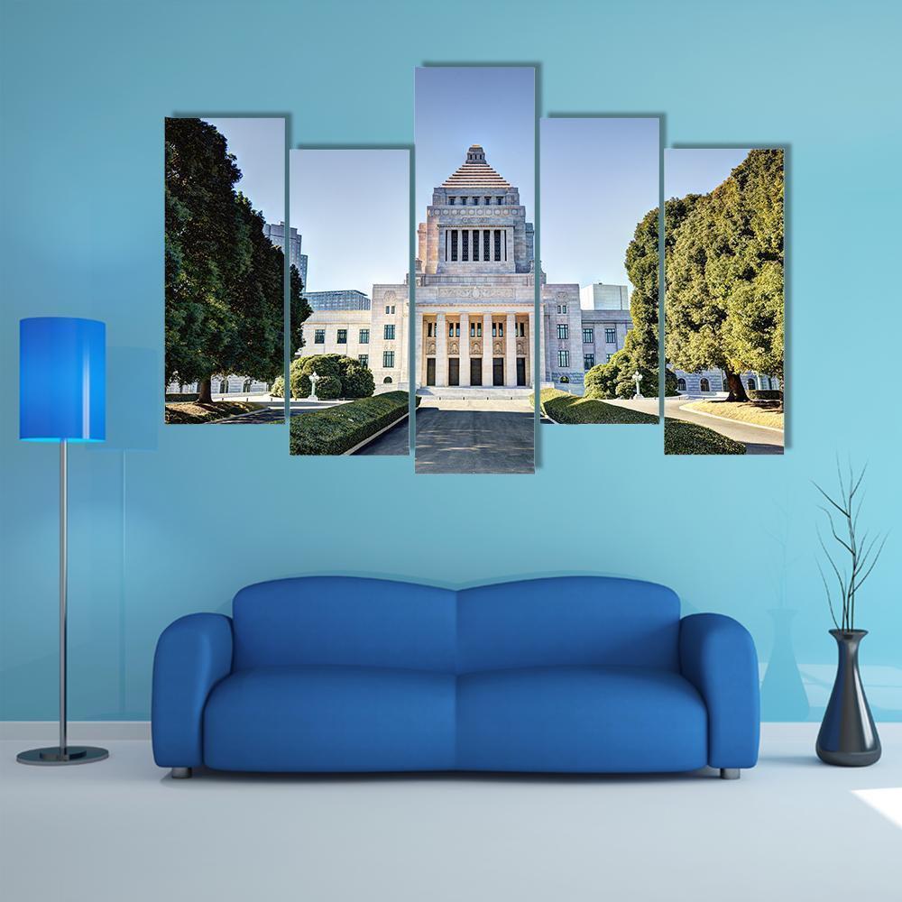 National Diet House Japan Canvas Wall Art-5 Pop-Gallery Wrap-47" x 32"-Tiaracle