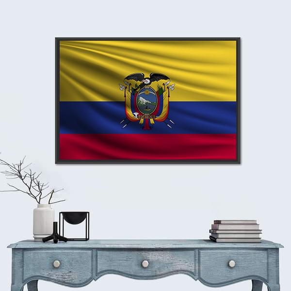 National Flag Of Ecuador Canvas Wall Art-5 Horizontal-Gallery Wrap-22" x 12"-Tiaracle
