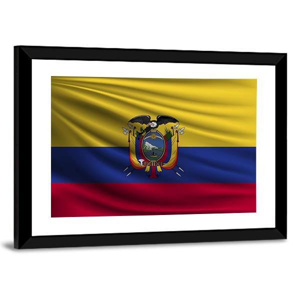 National Flag Of Ecuador Canvas Wall Art-5 Horizontal-Gallery Wrap-22" x 12"-Tiaracle