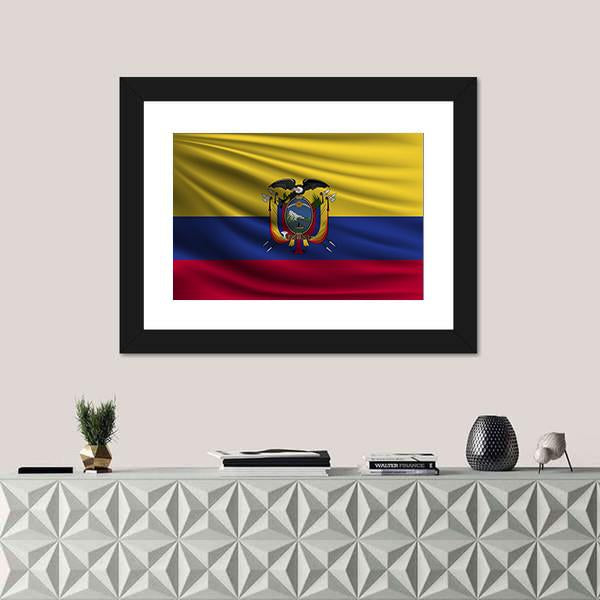 National Flag Of Ecuador Canvas Wall Art-5 Horizontal-Gallery Wrap-22" x 12"-Tiaracle