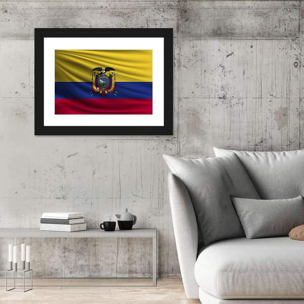 National Flag Of Ecuador Canvas Wall Art-5 Horizontal-Gallery Wrap-22" x 12"-Tiaracle