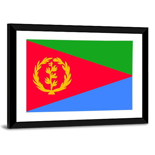 National Flag Of Eritrea Canvas Wall Art-3 Horizontal-Gallery Wrap-25" x 16"-Tiaracle