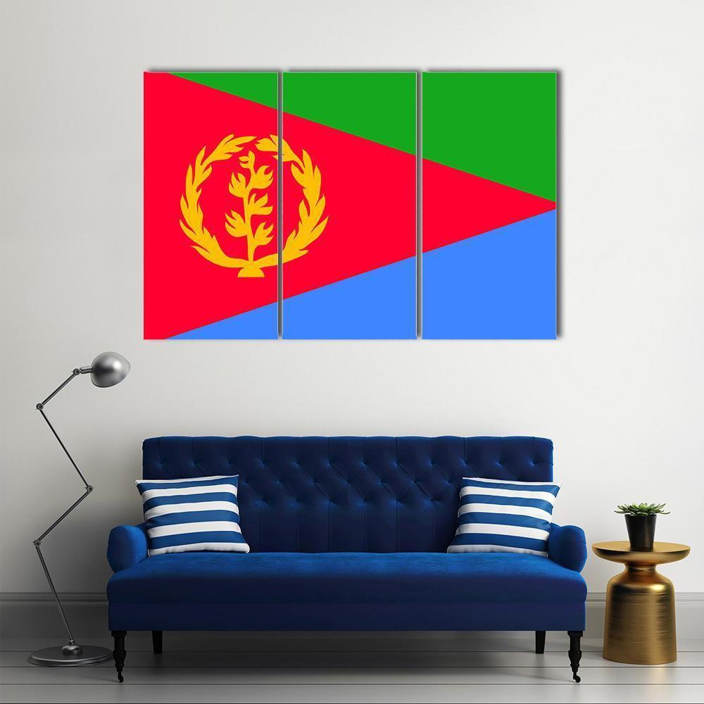 National Flag Of Eritrea Canvas Wall Art-3 Horizontal-Gallery Wrap-37" x 24"-Tiaracle