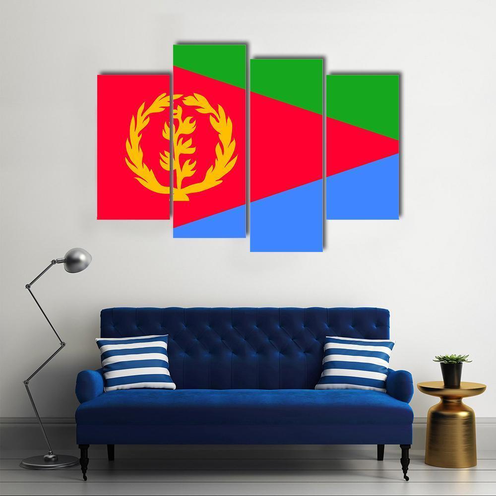 National Flag Of Eritrea Canvas Wall Art-4 Pop-Gallery Wrap-50" x 32"-Tiaracle