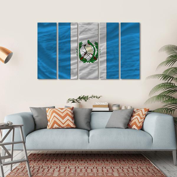 Flag Of Guatemala Canvas Wall Art-5 Horizontal-Gallery Wrap-22" x 12"-Tiaracle