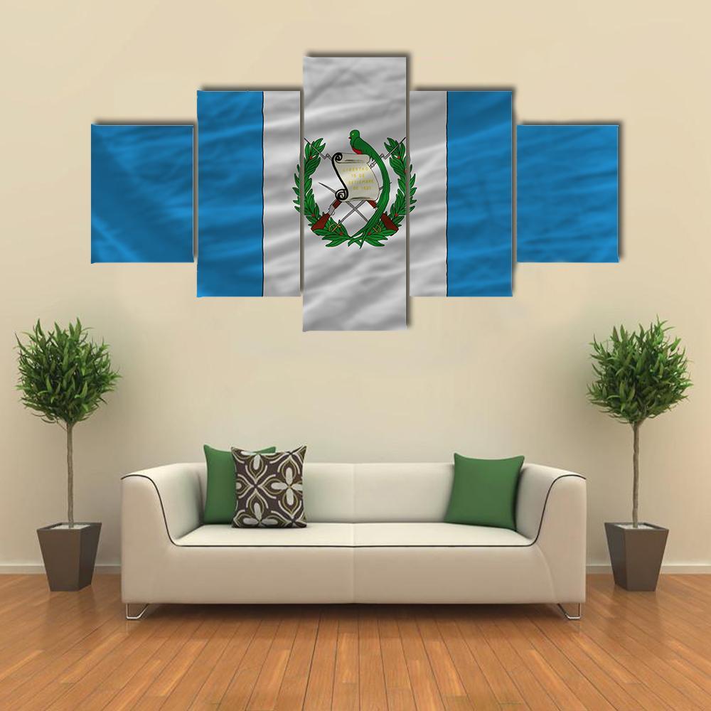 Flag Of Guatemala Canvas Wall Art-3 Horizontal-Gallery Wrap-37" x 24"-Tiaracle