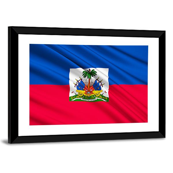 National Flag Of Haiti Canvas Wall Art-5 Horizontal-Gallery Wrap-22" x 12"-Tiaracle