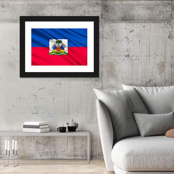 National Flag Of Haiti Canvas Wall Art-3 Horizontal-Gallery Wrap-25" x 16"-Tiaracle