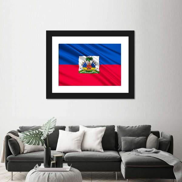 National Flag Of Haiti Panoramic Canvas Wall Art-1 Piece-36" x 12"-Tiaracle