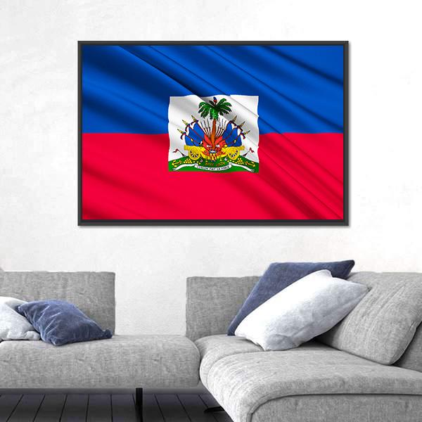 National Flag Of Haiti Panoramic Canvas Wall Art-1 Piece-36" x 12"-Tiaracle