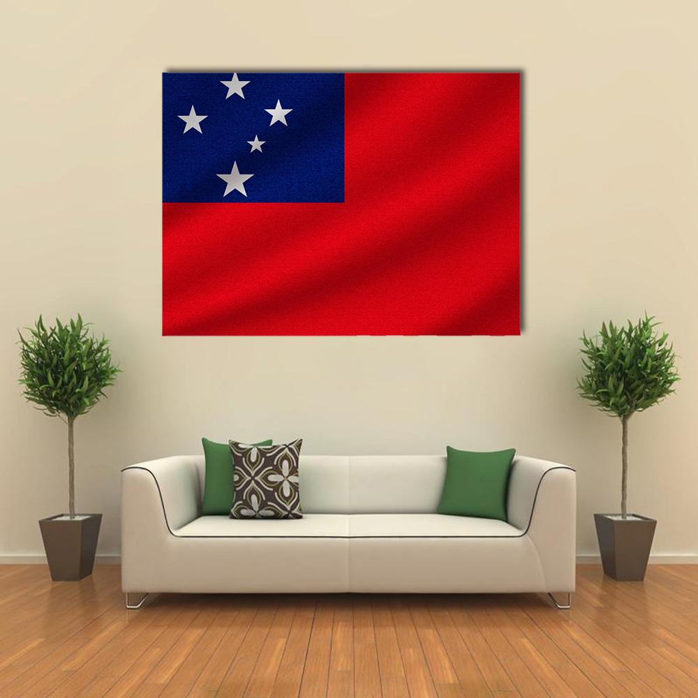 National Flag Of Samoa Canvas Wall Art-1 Piece-Gallery Wrap-36" x 24"-Tiaracle