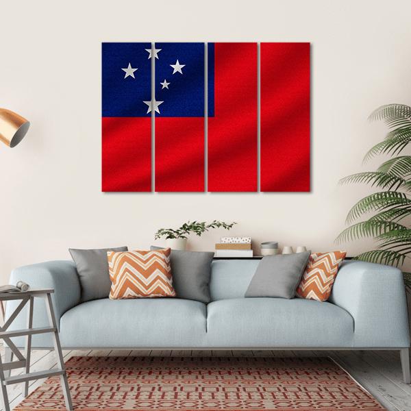 National Flag Of Samoa Canvas Wall Art-4 Horizontal-Gallery Wrap-34" x 24"-Tiaracle
