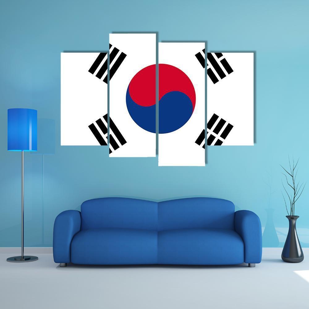Flag Of South Korea Canvas Wall Art-4 Pop-Gallery Wrap-50" x 32"-Tiaracle