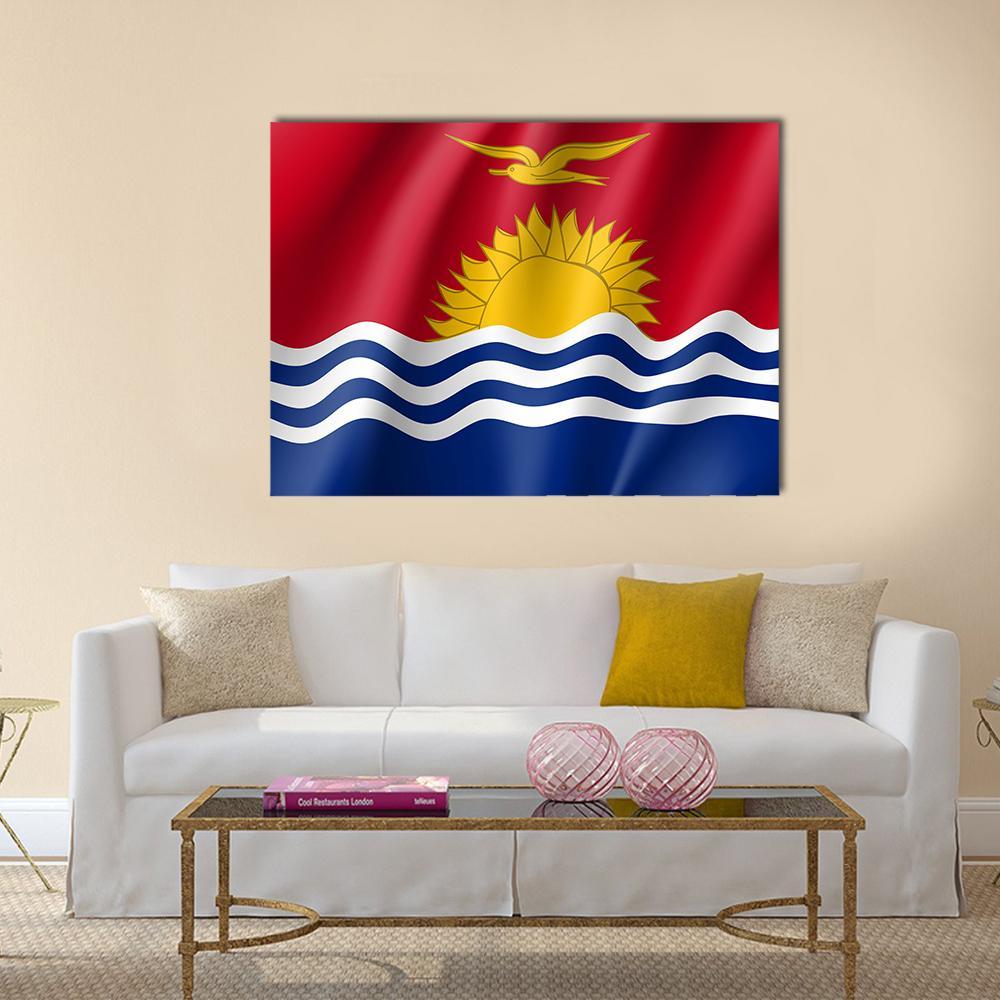 National Flag Of State Kiribati Canvas Wall Art-4 Horizontal-Gallery Wrap-34" x 24"-Tiaracle