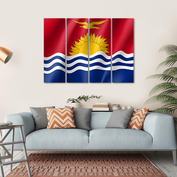 National Flag Of State Kiribati Canvas Wall Art-4 Horizontal-Gallery Wrap-34" x 24"-Tiaracle