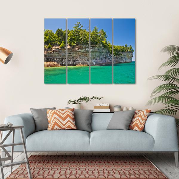 Pictured Rocks National Lakeshore Canvas Wall Art-4 Horizontal-Gallery Wrap-34" x 24"-Tiaracle