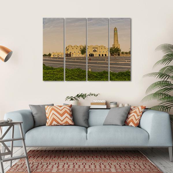 National Mosque In Doha Canvas Wall Art-4 Horizontal-Gallery Wrap-34" x 24"-Tiaracle
