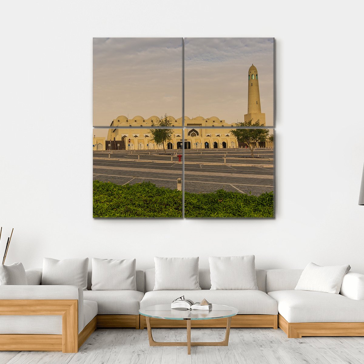 National Mosque In Doha Canvas Wall Art-4 Square-Gallery Wrap-17" x 17"-Tiaracle