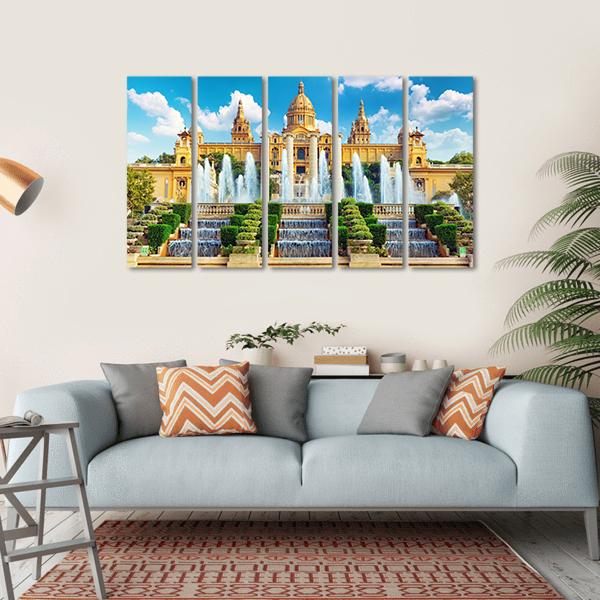National Museum In Barcelona Canvas Wall Art-5 Horizontal-Gallery Wrap-22" x 12"-Tiaracle