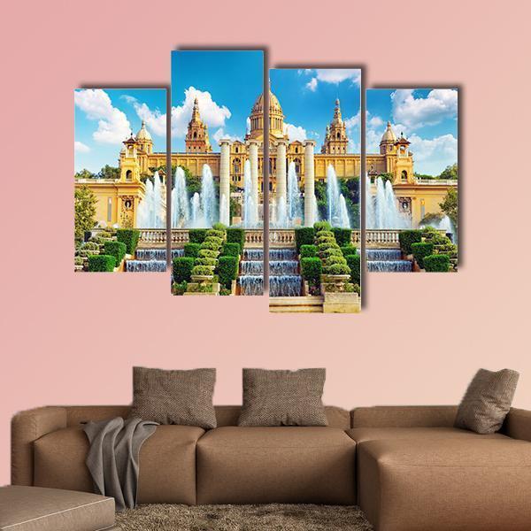 National Museum In Barcelona Canvas Wall Art-4 Pop-Gallery Wrap-50" x 32"-Tiaracle
