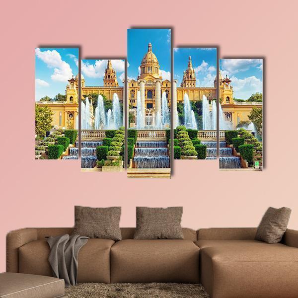 National Museum In Barcelona Canvas Wall Art-5 Pop-Gallery Wrap-47" x 32"-Tiaracle