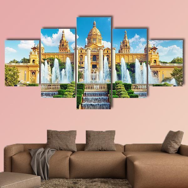 National Museum In Barcelona Canvas Wall Art-5 Star-Gallery Wrap-62" x 32"-Tiaracle