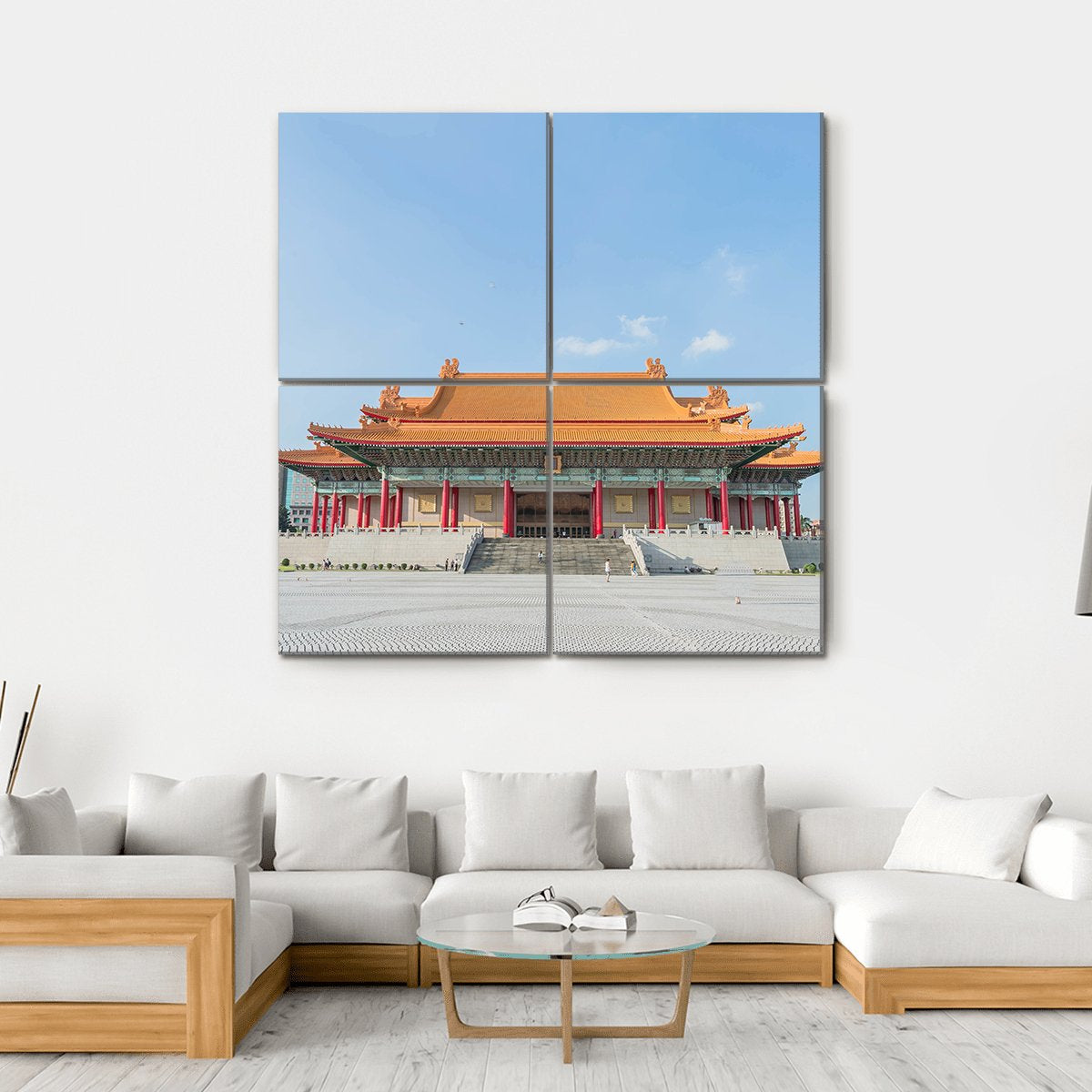 National Music Hall Of Taiwan Canvas Wall Art-4 Square-Gallery Wrap-17" x 17"-Tiaracle