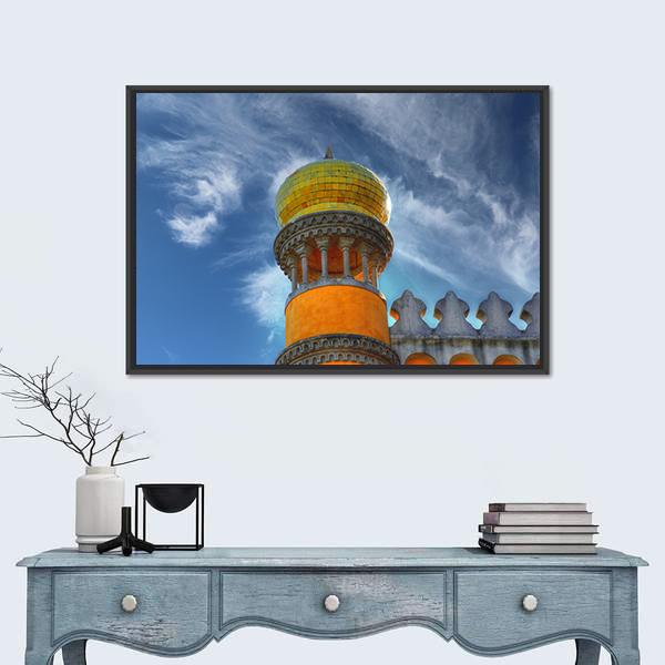 National Palace Sintra Canvas Wall Art-1 Piece-Floating Frame-24" x 16"-Tiaracle