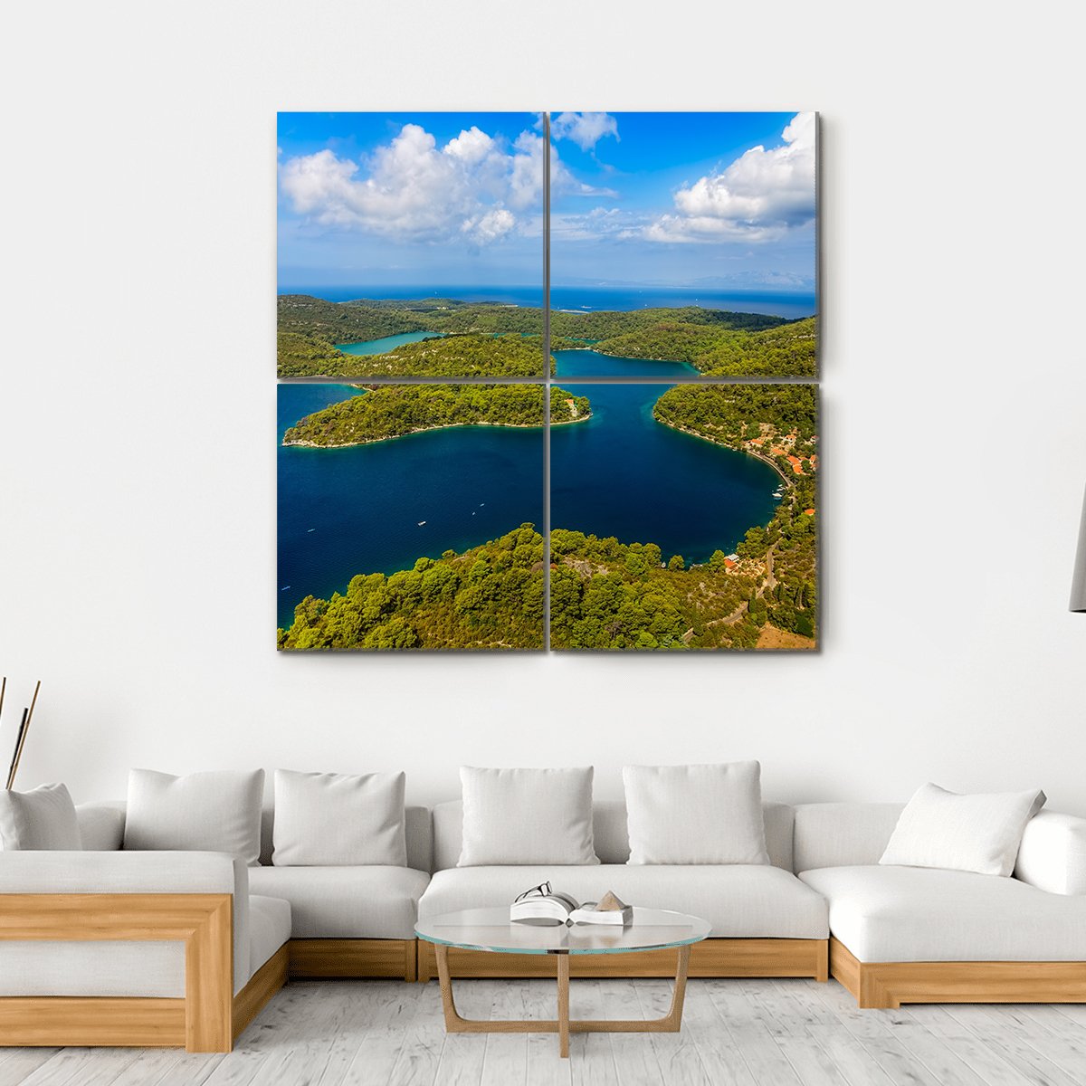 National Park On Island Mljet Canvas Wall Art-4 Square-Gallery Wrap-17" x 17"-Tiaracle