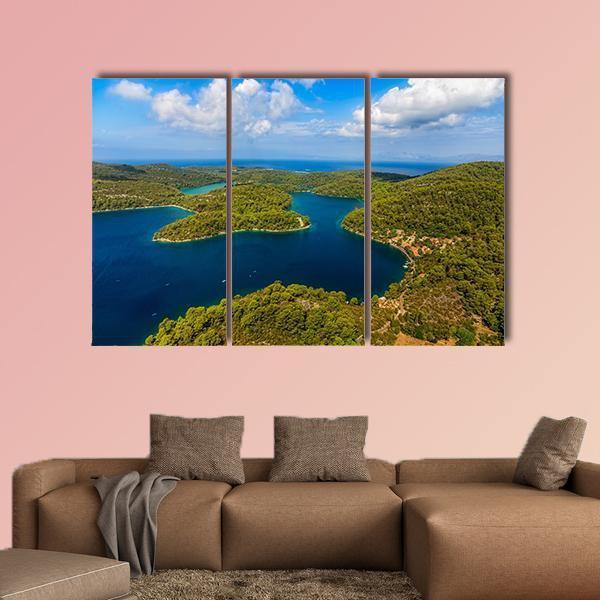 National Park On Island Mljet Canvas Wall Art-3 Horizontal-Gallery Wrap-37" x 24"-Tiaracle