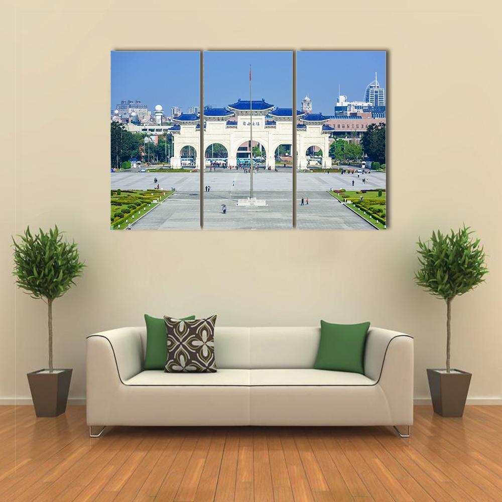 Democracy Memorial Hall In Taipei Canvas Wall Art-3 Horizontal-Gallery Wrap-37" x 24"-Tiaracle
