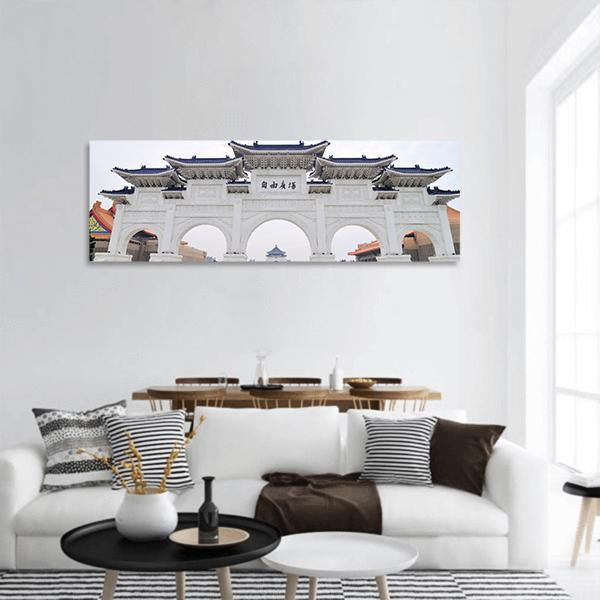 Taiwan Democracy Memorial Hall Panoramic Canvas Wall Art-3 Piece-25" x 08"-Tiaracle