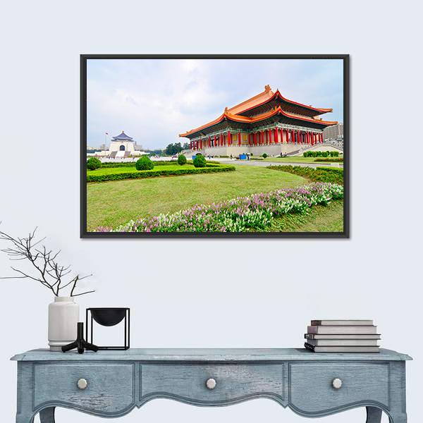 National Theater Hall Of Taiwan Canvas Wall Art-1 Piece-Floating Frame-24" x 16"-Tiaracle