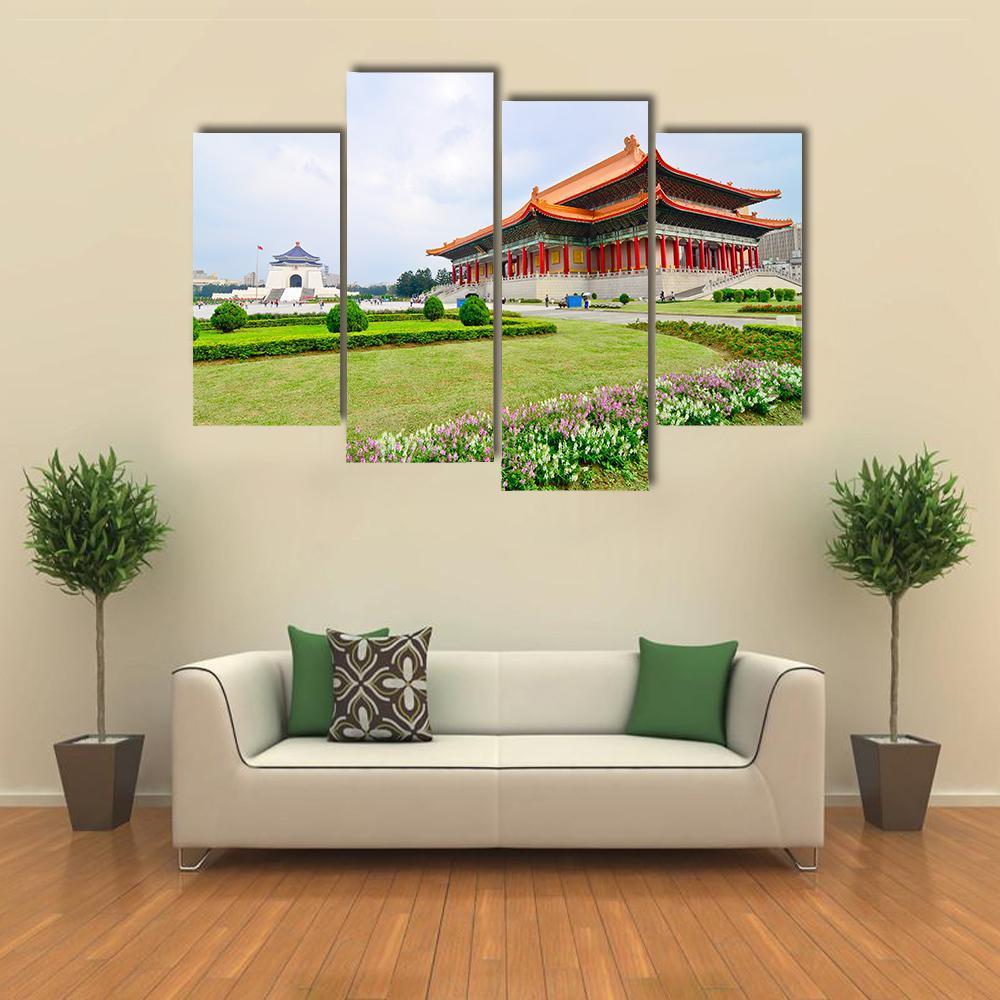 National Theater Hall Of Taiwan Canvas Wall Art-4 Pop-Gallery Wrap-50" x 32"-Tiaracle
